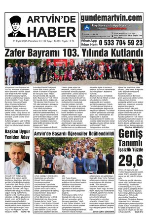 1 Eylül Tarihli Gazete