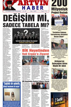 29 Temmuz Tarihli Gazete
